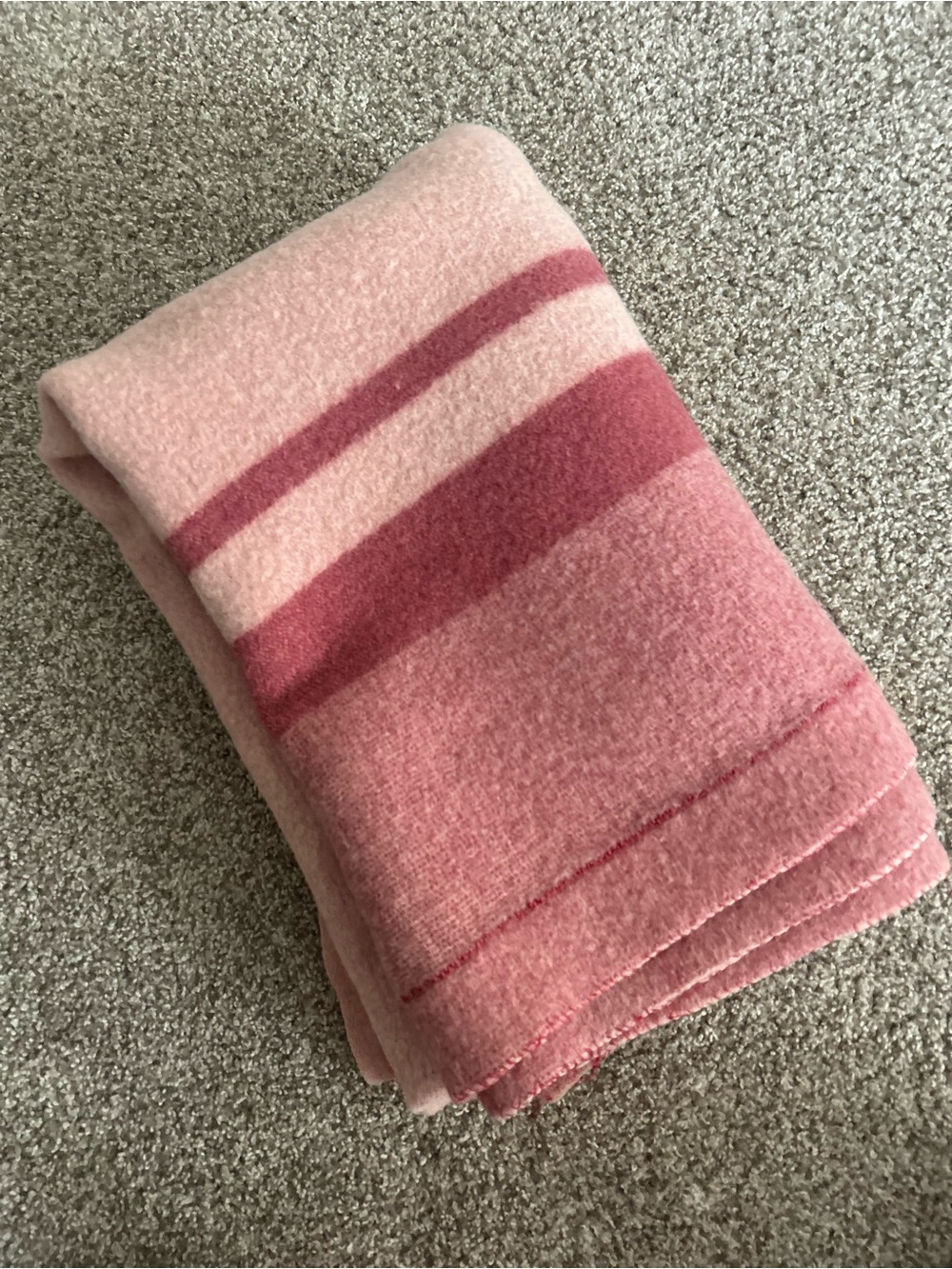 Vintage St. Mary’s wool Pink Striped Throw Blanket